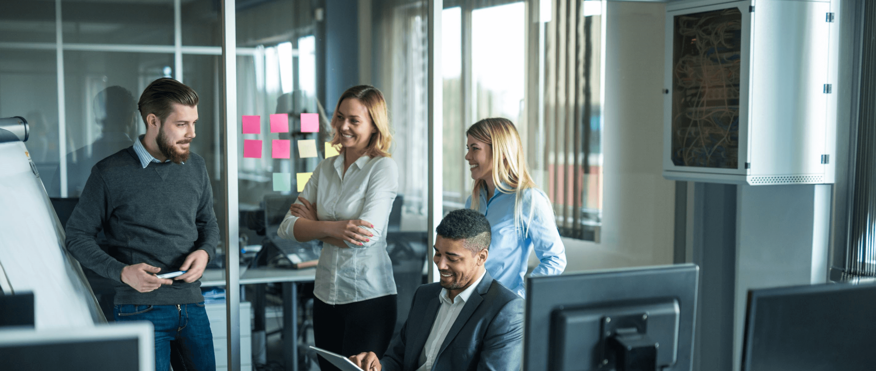 Team collaboration in a modern office space | Admin Outsourcing | Parallel Outsourcing