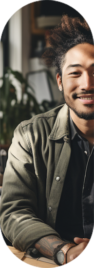 Man with beard and textured hair smiling, wearing jacket | It Outsourcing | Parallel Outsourcing