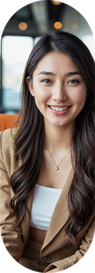 Smiling woman with long dark hair in a business setting | Admin Outsourcing | Parallel Outsourcing